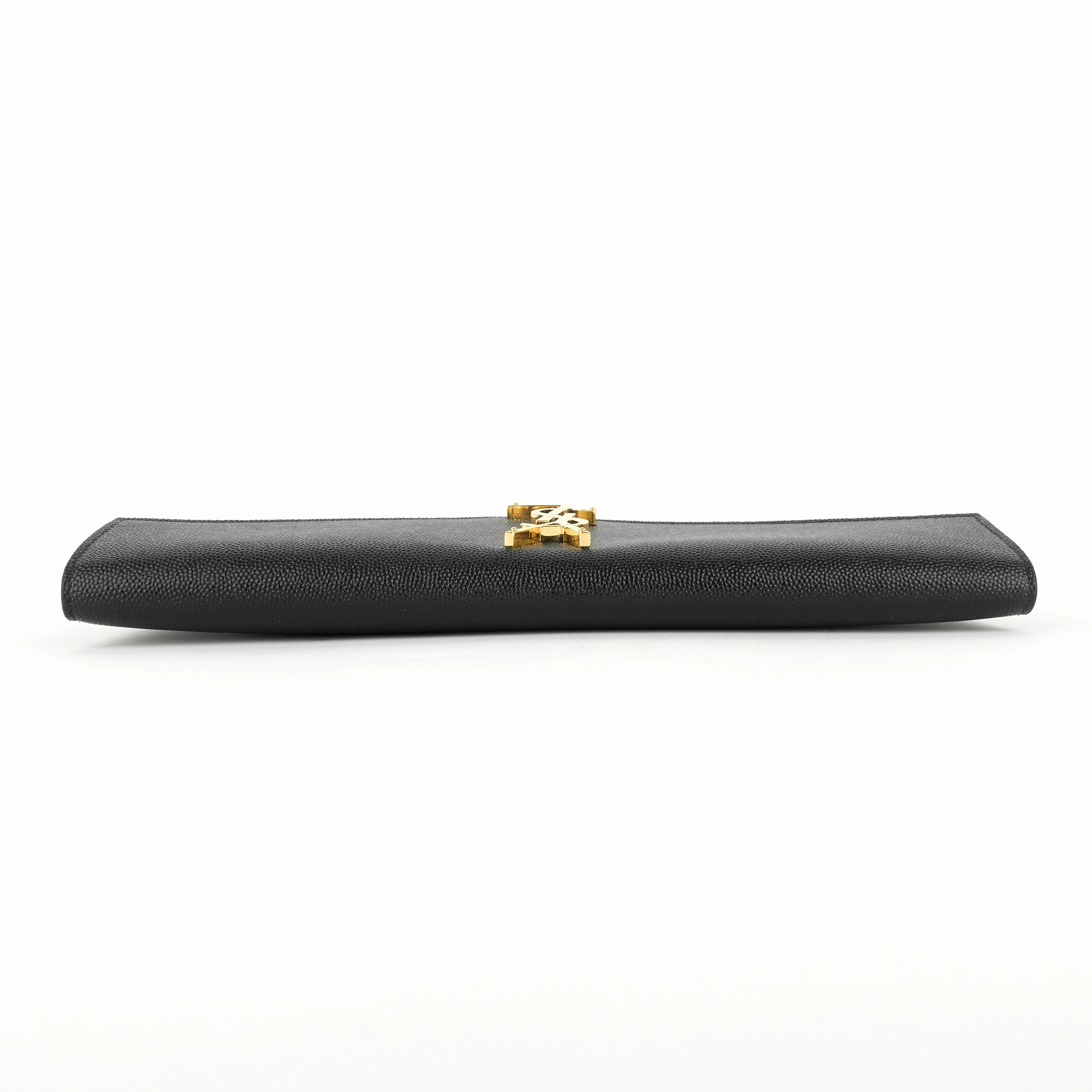 Uptown Grain de Poudre Leather Clutch Bag