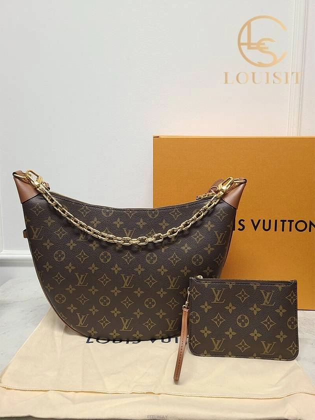Used luxury goods Lewis It Loop Hobo Monogram Canvas Shoulder Cross Bag