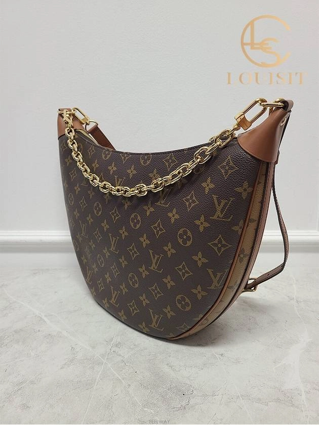 Used luxury goods Lewis It Loop Hobo Monogram Canvas Shoulder Cross Bag