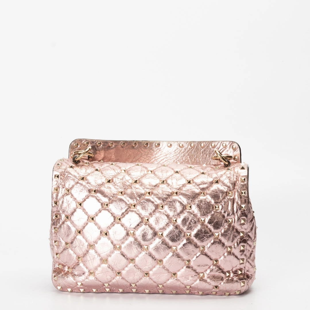 Valentino Garavani Rockstud Spike Metallic Leather Crossbody Bag