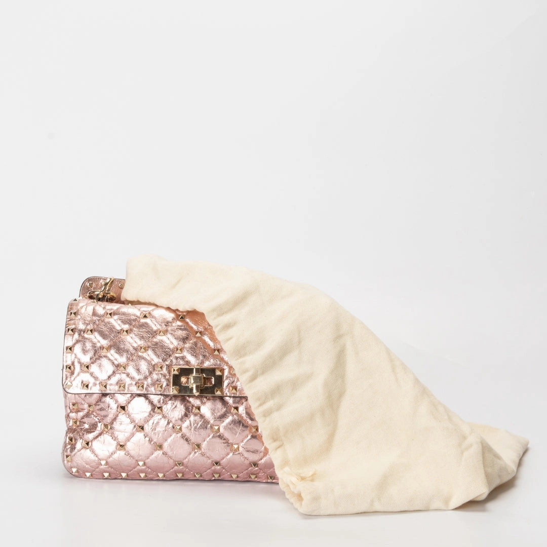 Valentino Garavani Rockstud Spike Metallic Leather Crossbody Bag