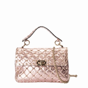 Valentino Garavani Rockstud Spike Metallic Leather Crossbody Bag