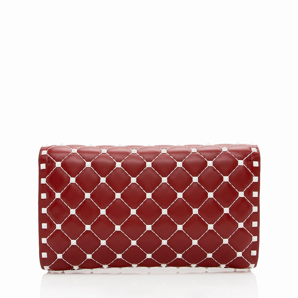 Valentino Lambskin Rockstud Spike Crossbody Clutch (SHF-16281)