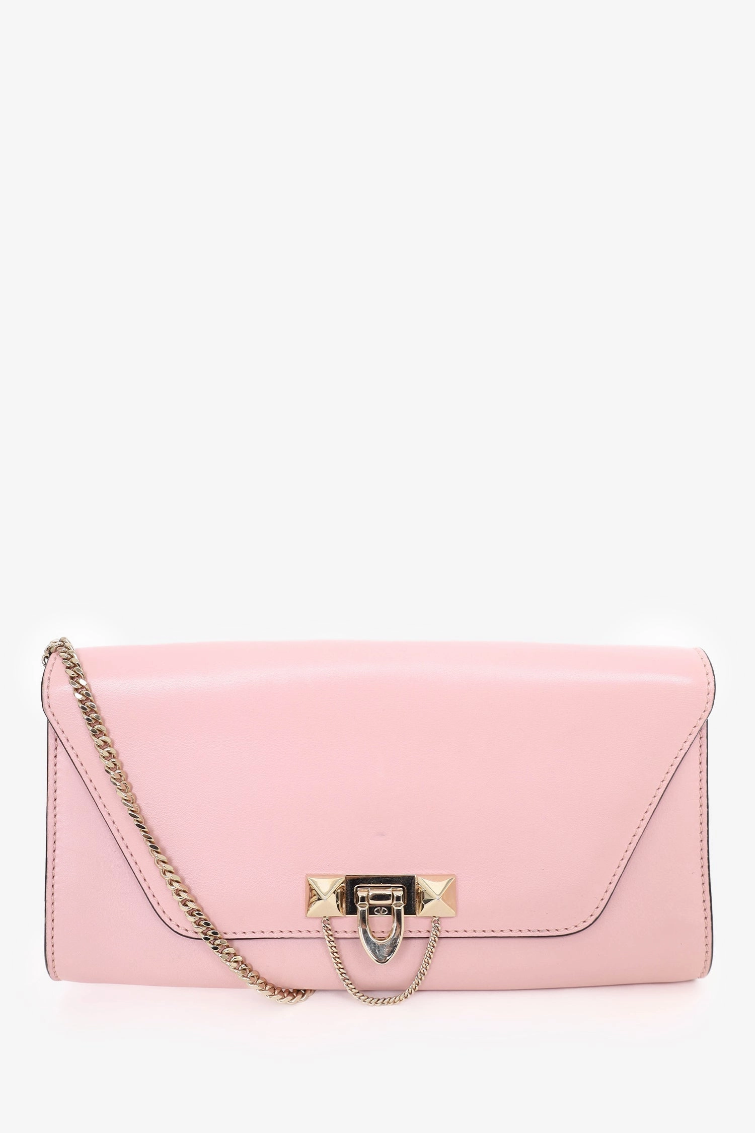 Valentino Pink Leather Small Demilune Crossbody Bag