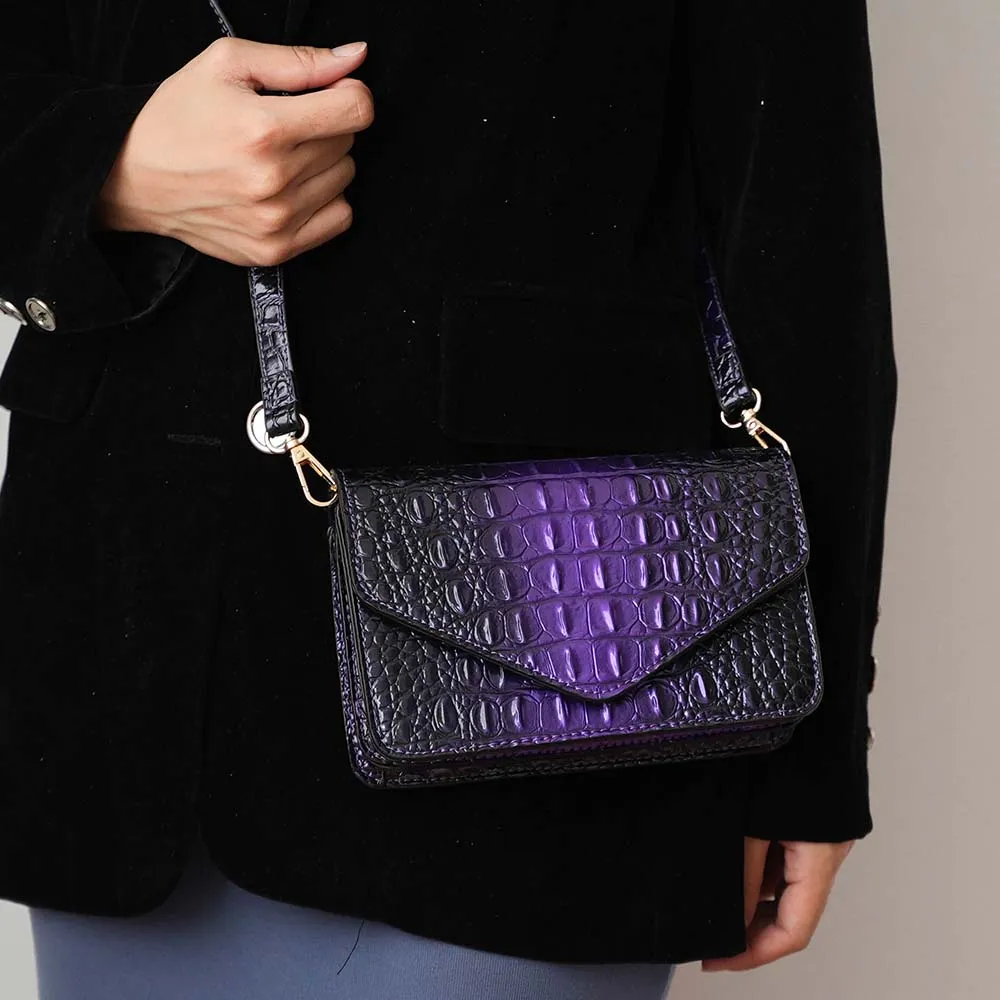 Vanta Croc-Embossed Chic Crossbody Bagby Mia K.