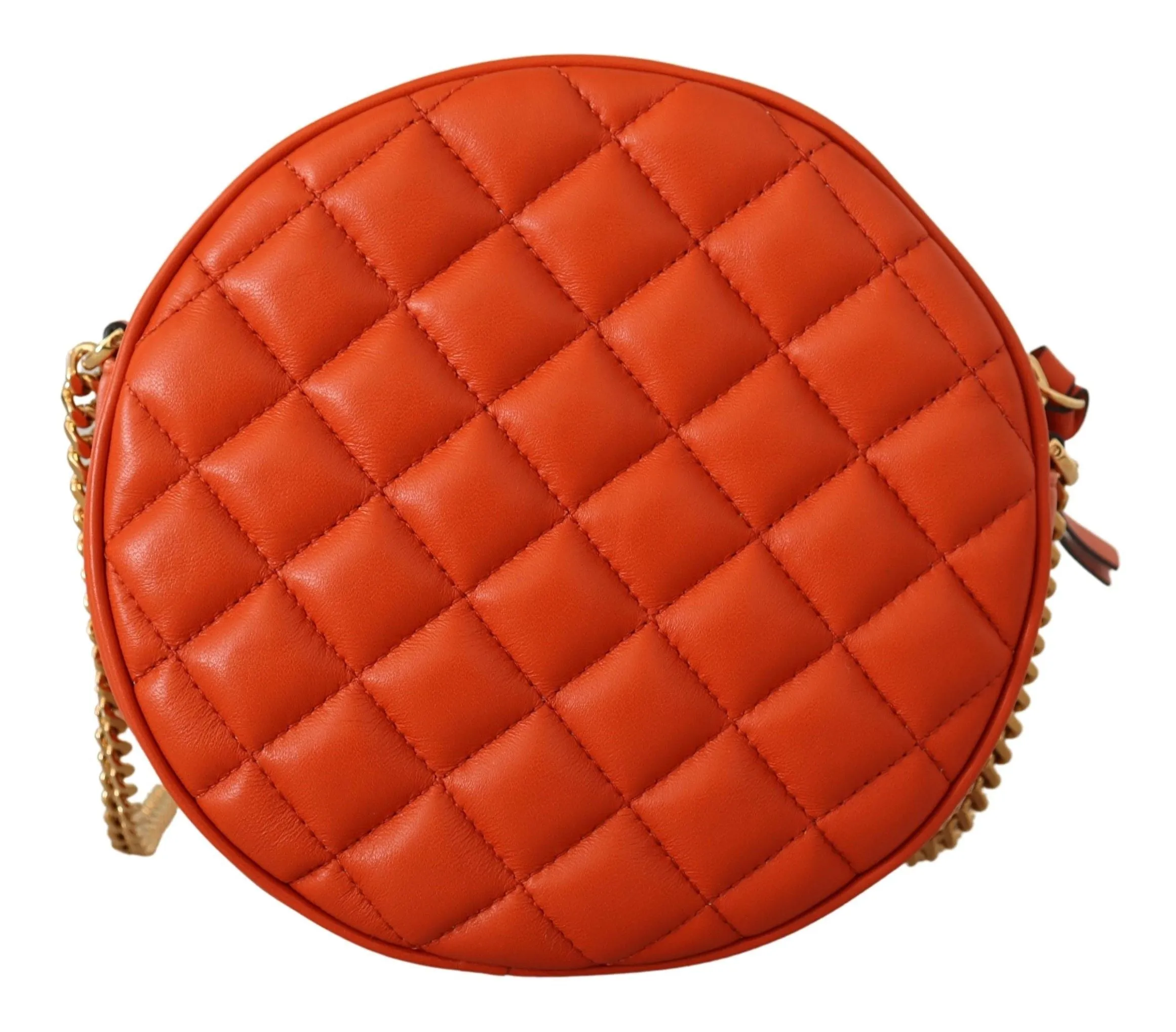 Versace Elegant Round Nappa Leather Crossbody Women's Bag