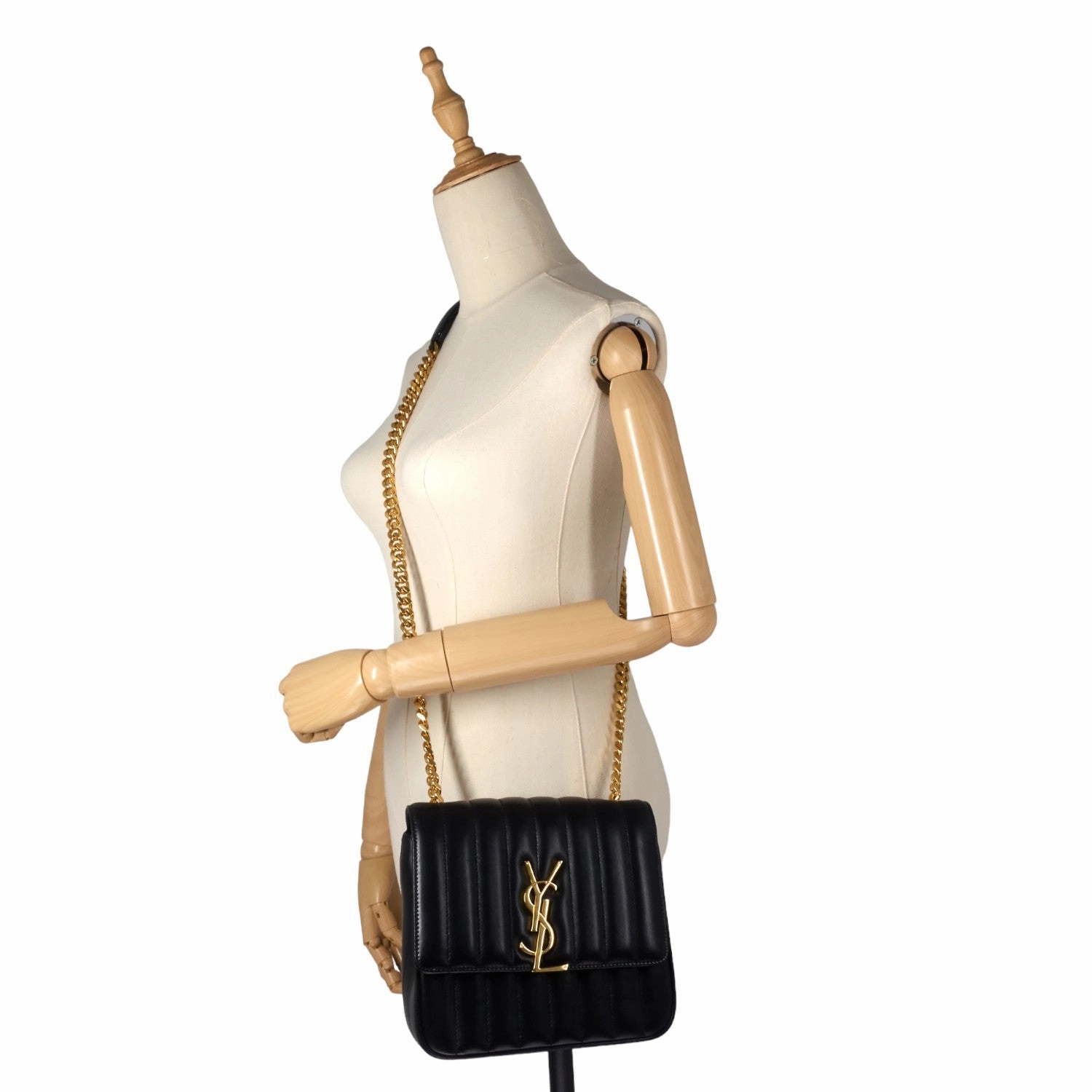 Vicky Medium Monogram Leather Crossbody Bag