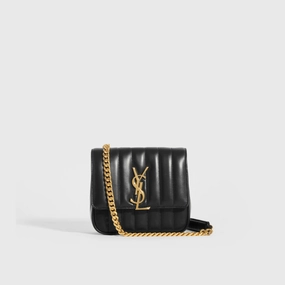 Vicky Smooth Leather Crossbody in Black
