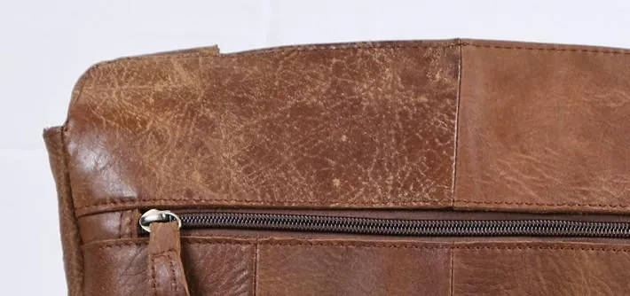 Vintage Brown Cool Leather Mens Messenger Bag Shoulder Bags for Men