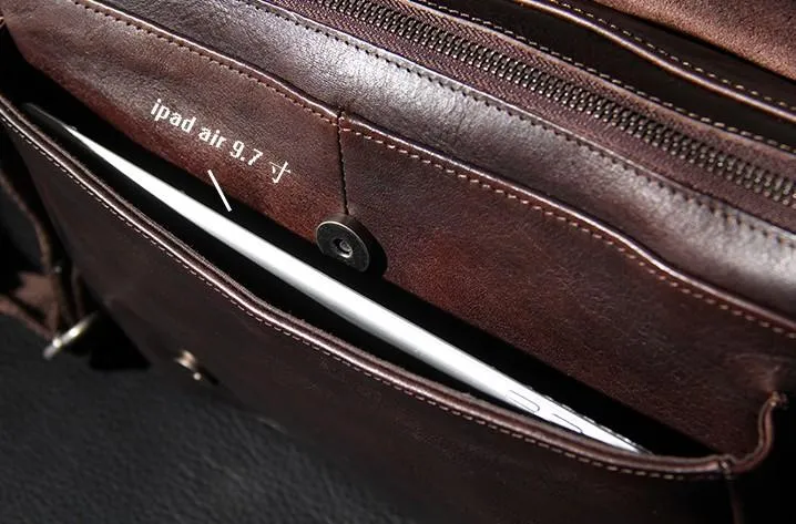 Vintage Leather Mens Cool Messenger Bag Shoulder Bag Crossbody Bag for Men