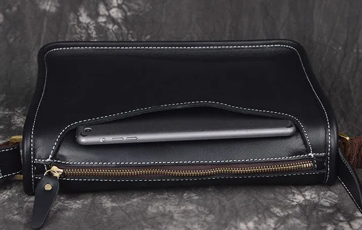 Vintage Leather Mens Messenger Bag Shoulder Bag For Men