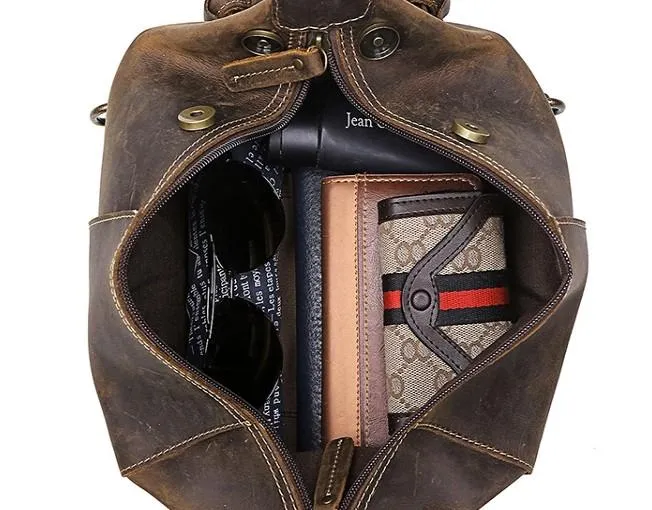 Vintage Leather Small Messenger Bag for men Shoulder Bag for men