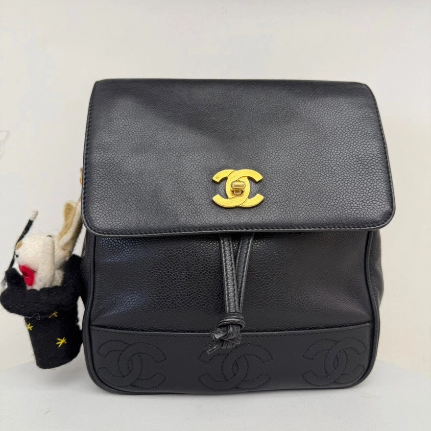 Vintage Chanel Caviar Leather Backpack IW0031
