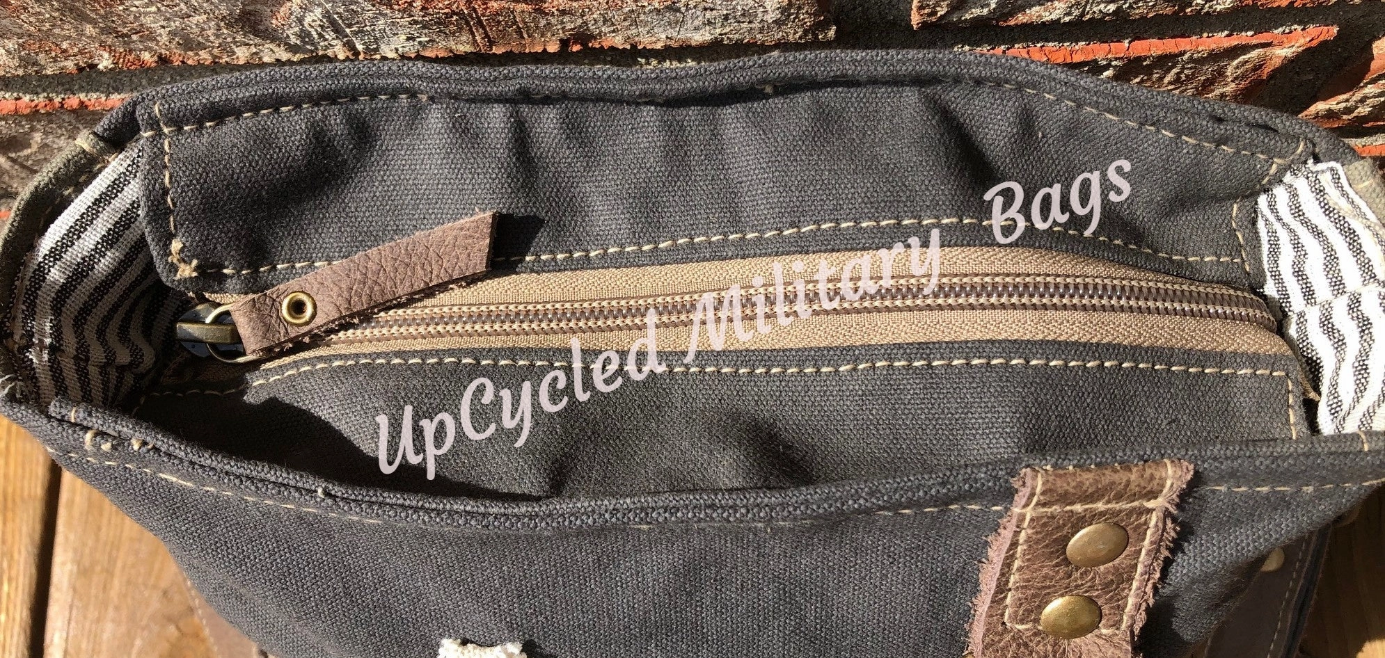 Vintage Double Star Sustainable Canvas Bag Crossbody Purse     Great Size Crossbody!