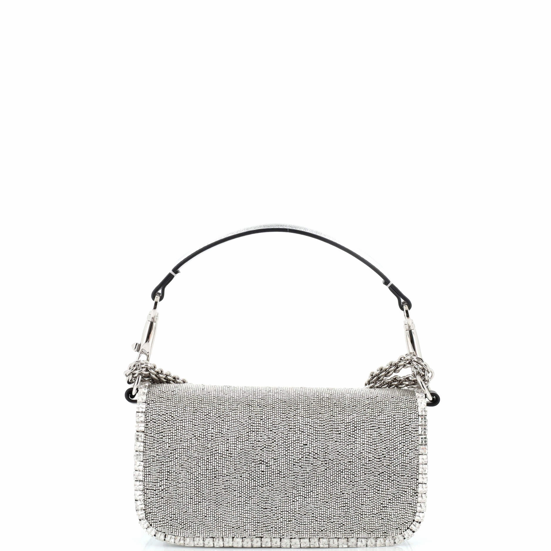 VLogo Loco Flap Shoulder Bag Embellished Leather Small