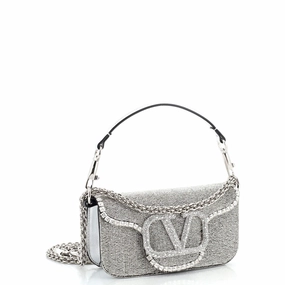 VLogo Loco Flap Shoulder Bag Embellished Leather Small
