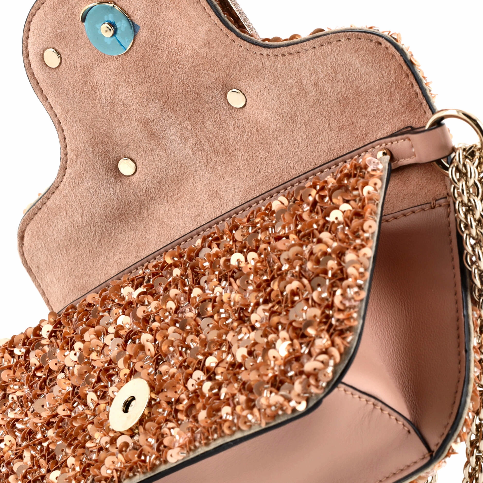 VLogo Loco Flap Shoulder Bag Embellished Leather Small