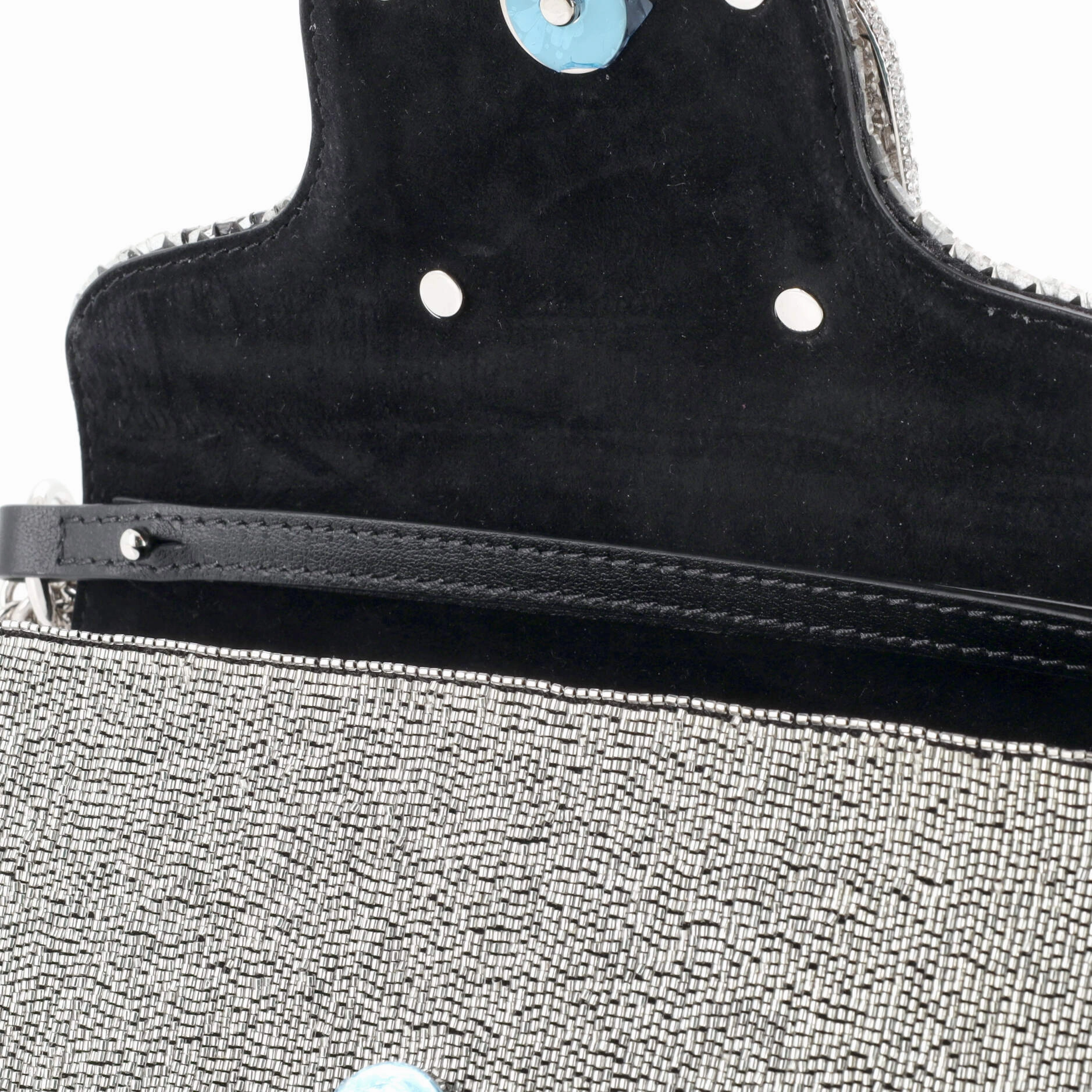 VLogo Loco Flap Shoulder Bag Embellished Leather Small