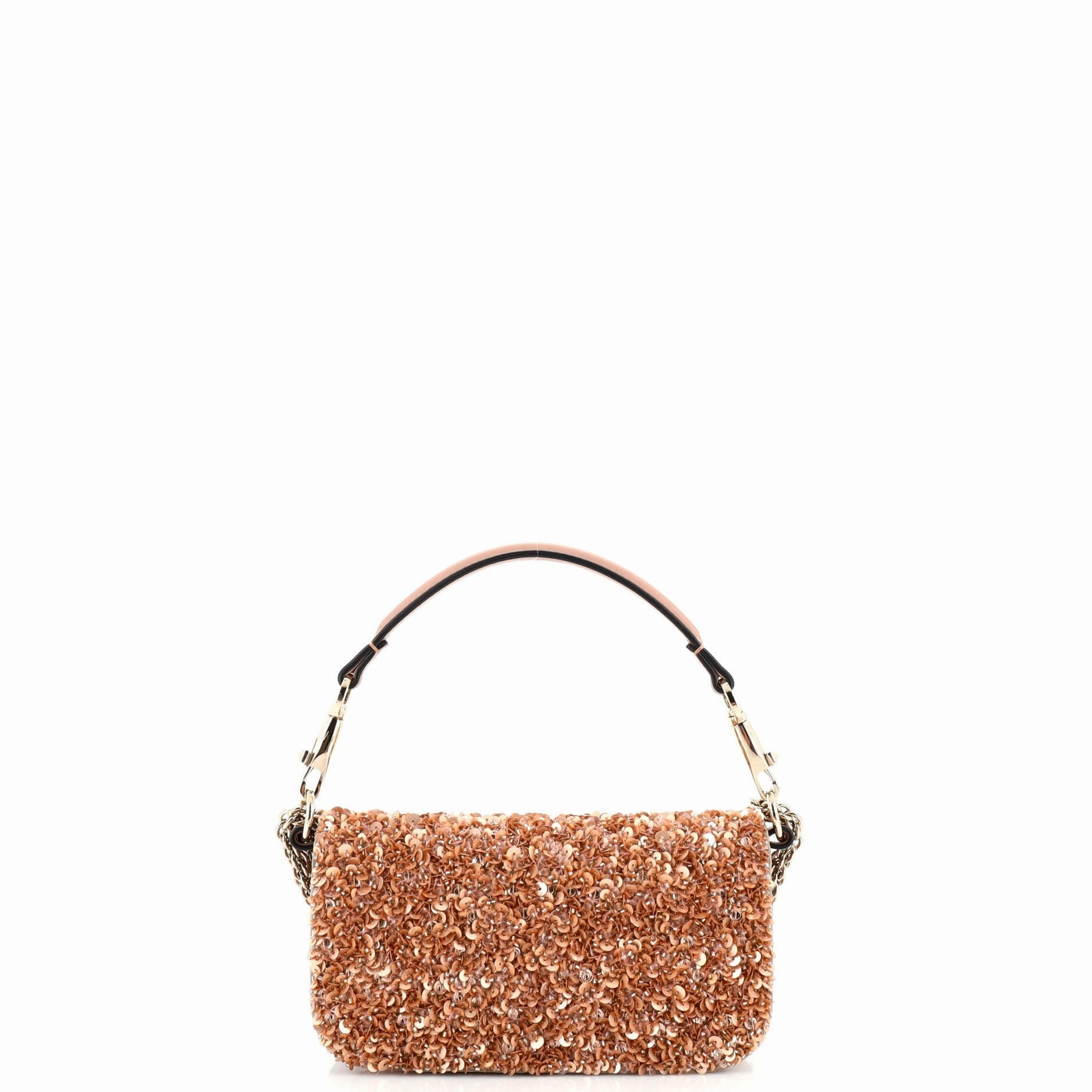 VLogo Loco Flap Shoulder Bag Embellished Leather Small