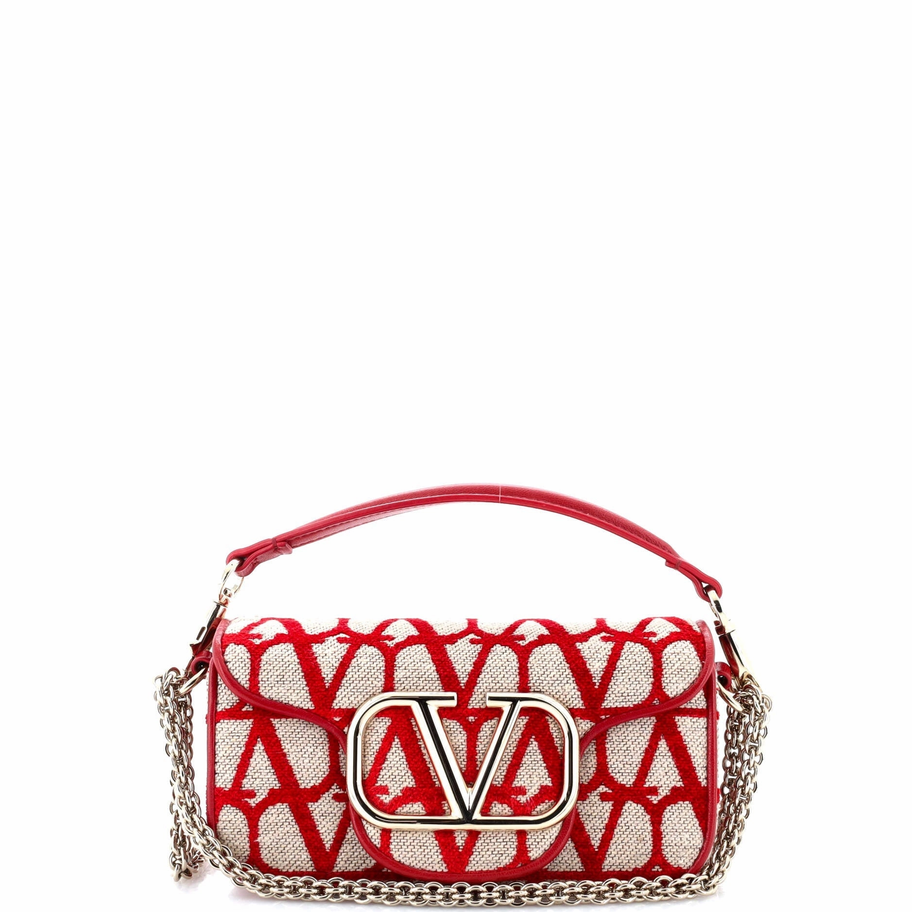 VLogo Loco Flap Shoulder Bag Toile Iconograph Fabric Small