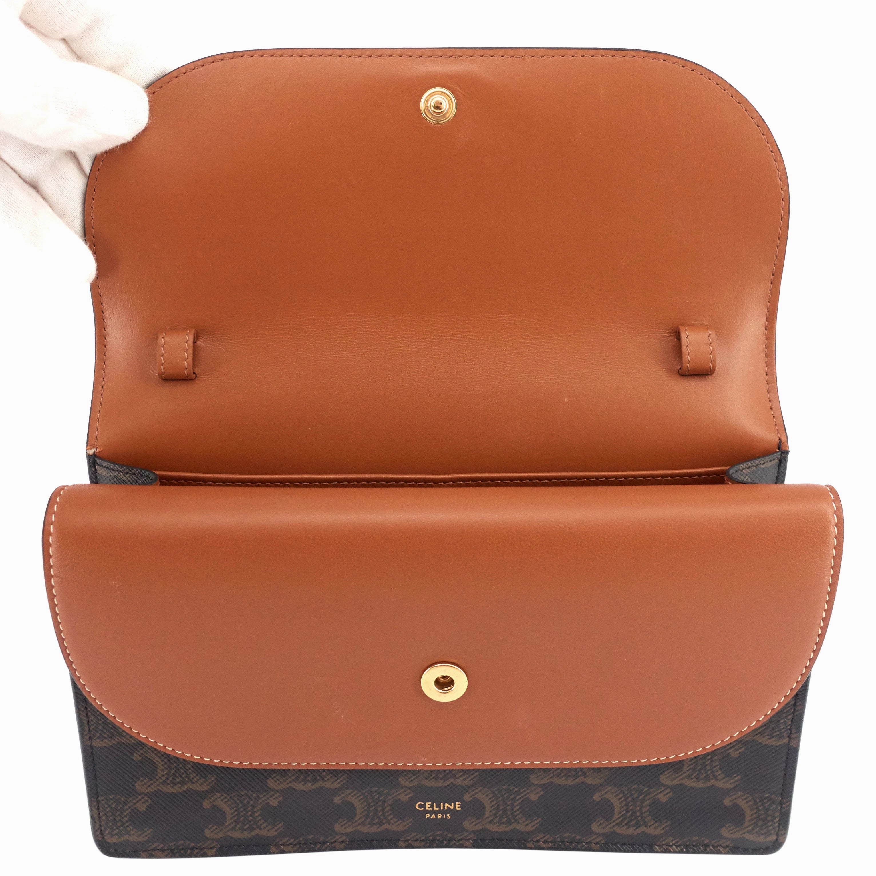 Wallet on Strap Leather and Canvas Bag
