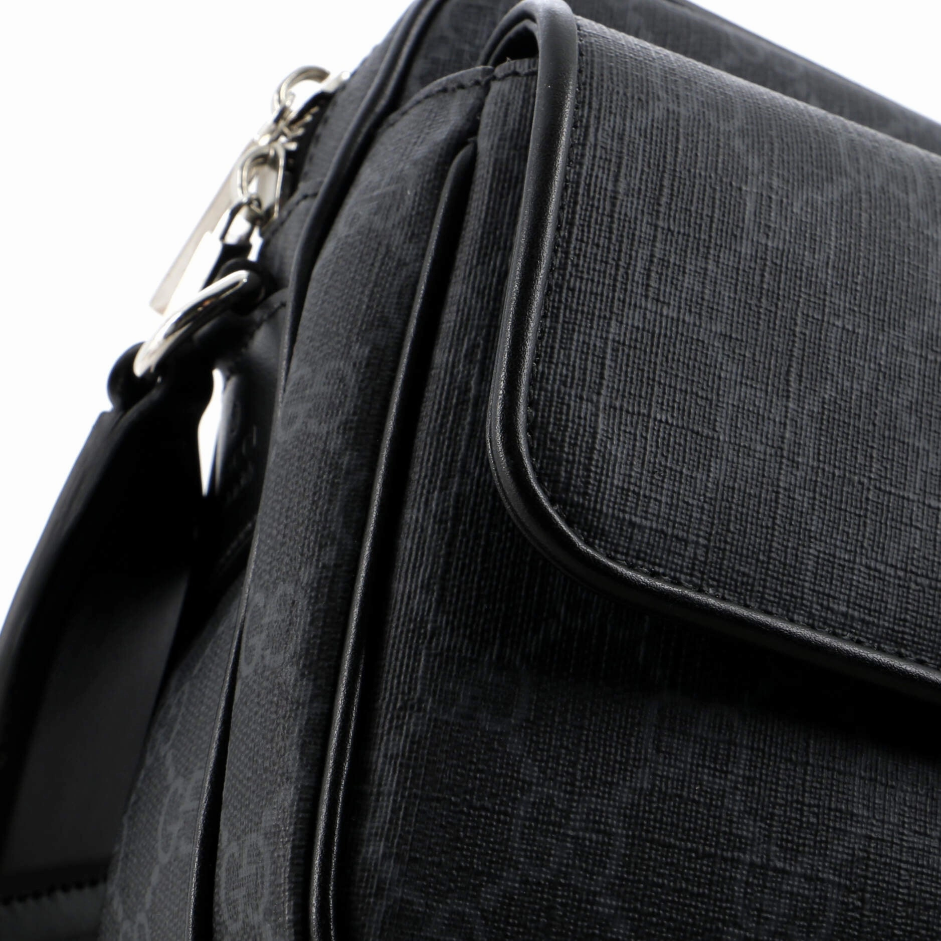 Web Strap Front Pocket Crossbody Messenger GG Coated Canvas Small
