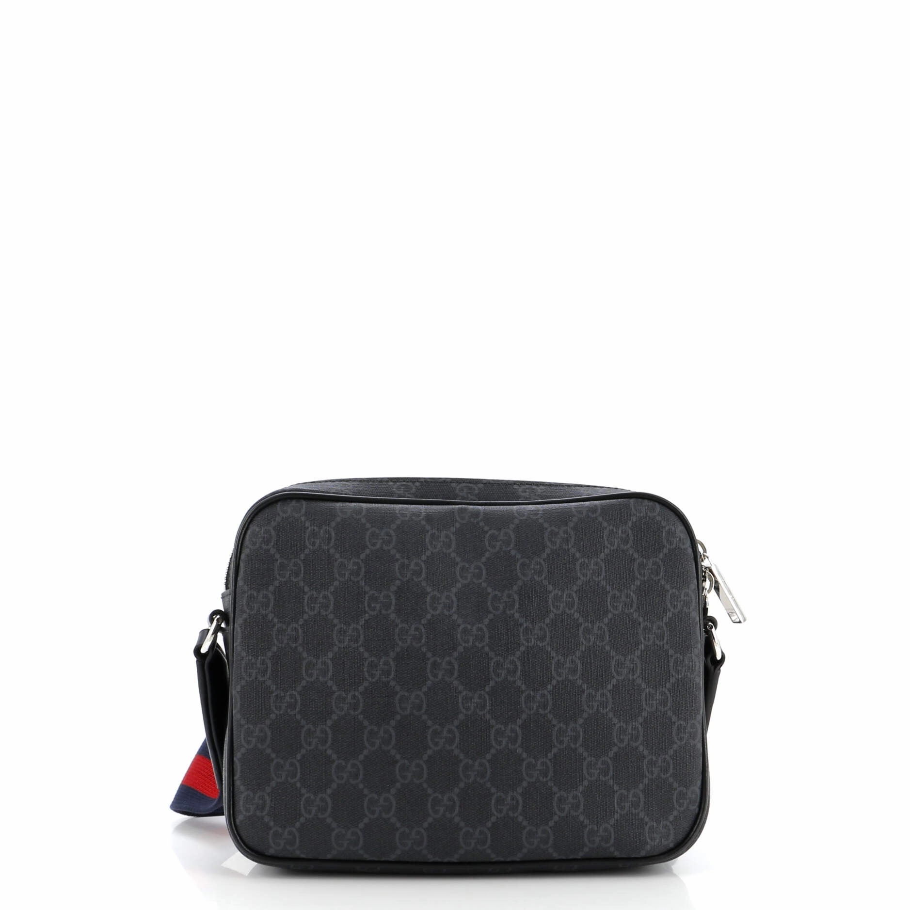 Web Strap Front Pocket Crossbody Messenger GG Coated Canvas Small