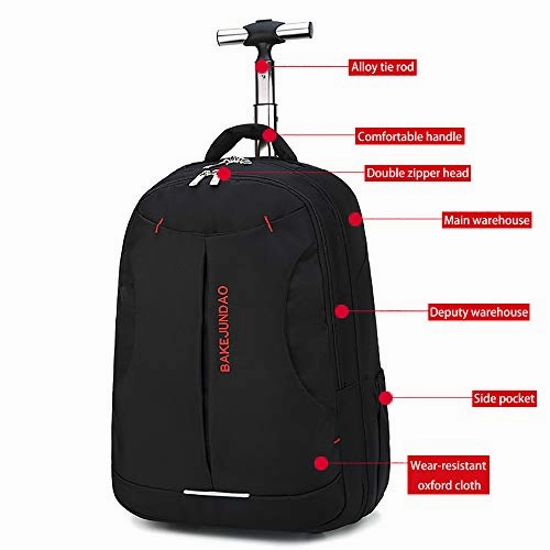Wheeled Laptop Backpack 18" Rolling Carry-On Trolley School Bags Travel Luggage