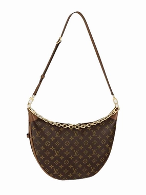 Women's Loop Hobo Monogram Shoulder Bag Brown