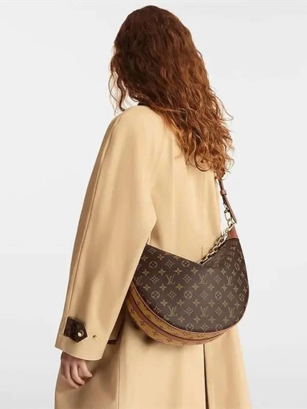Women's Loop Hobo Monogram Shoulder Bag Brown