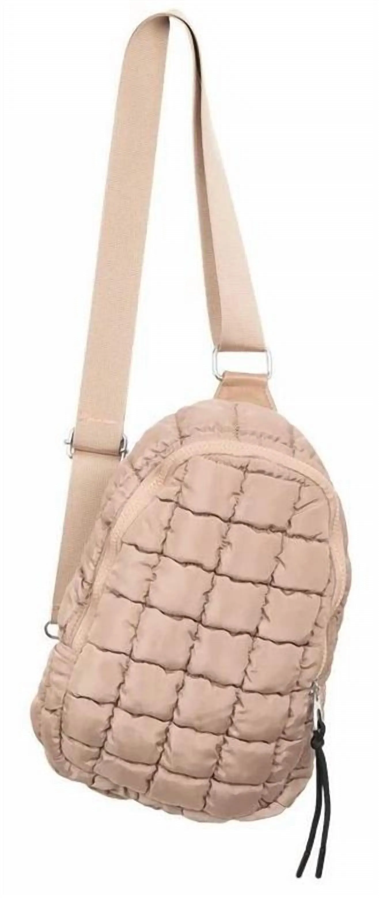 Women's Quilted Sling Bag In Tan