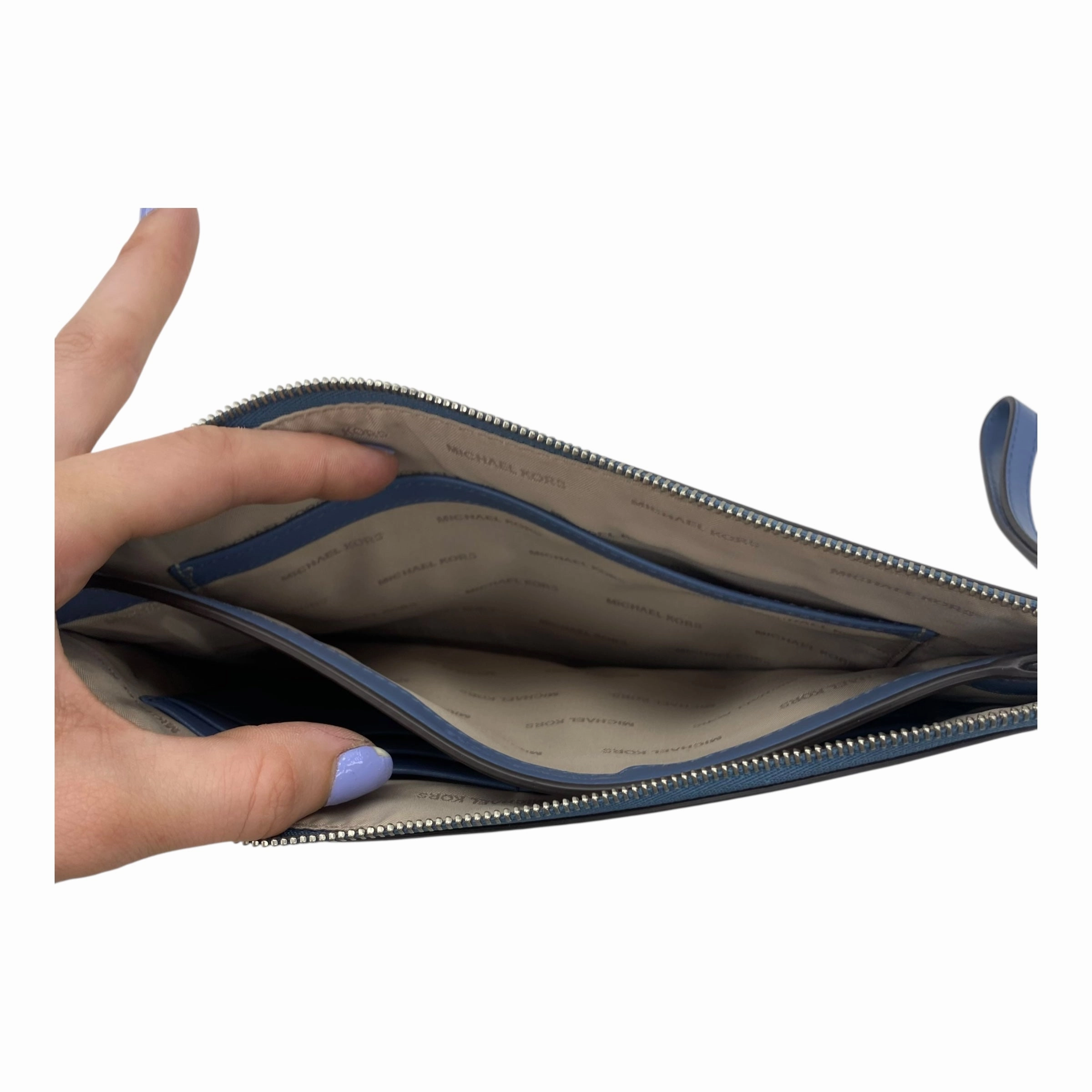 Wristlet Designer By Michael Kors In Blue, Size:Large