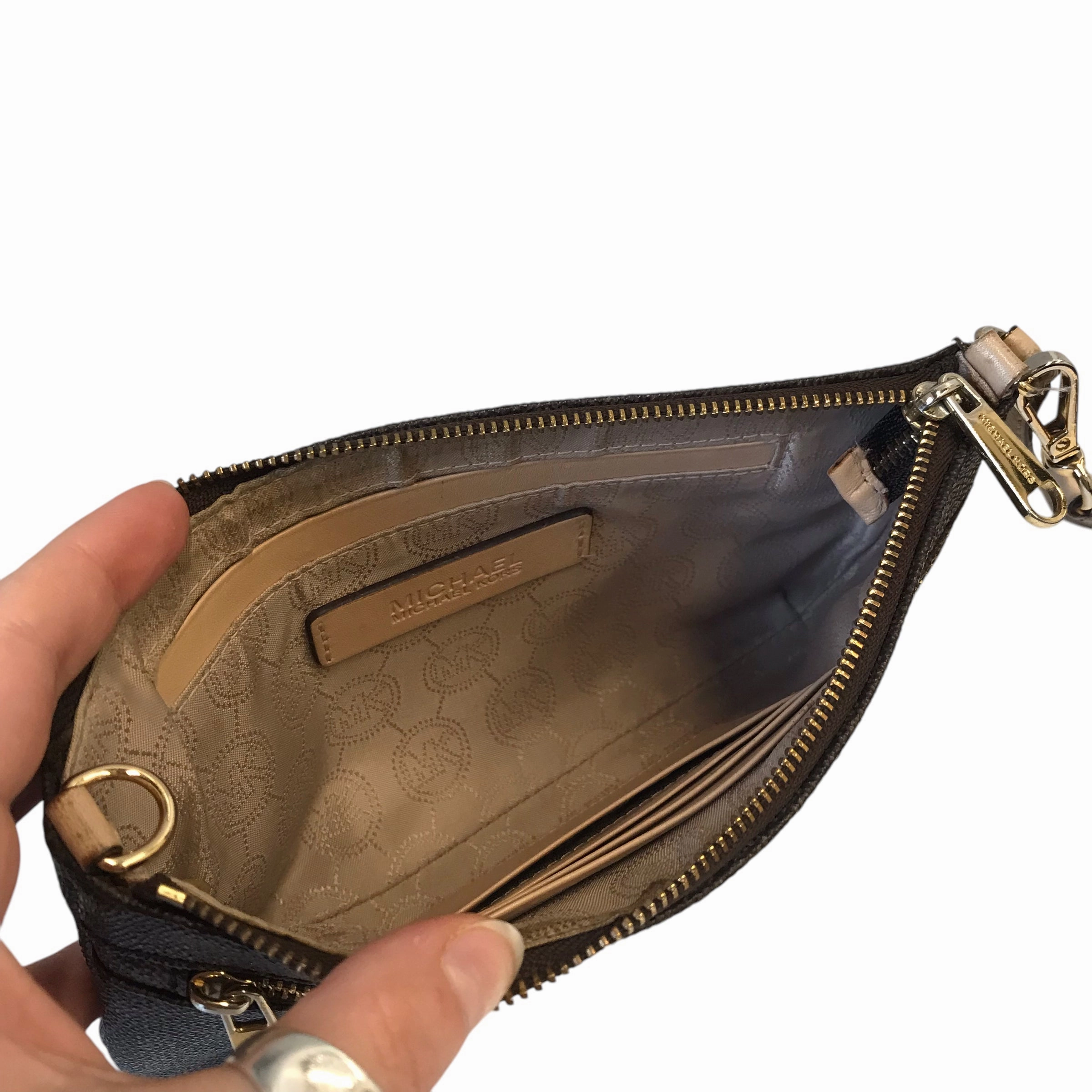Wristlet Designer By Michael Kors In Brown, Size:Medium