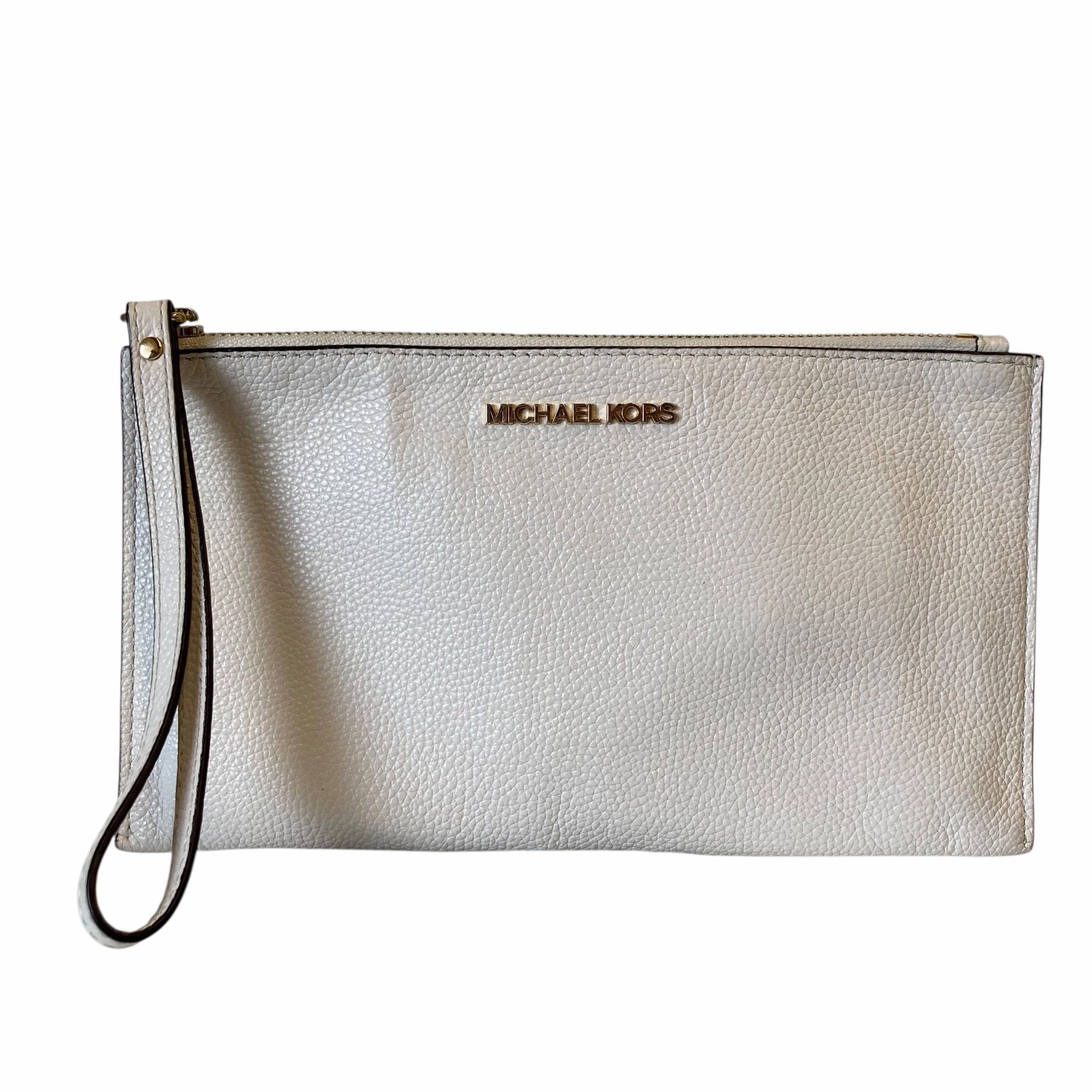 Wristlet Designer By Michael Kors In Cream, Size:Large
