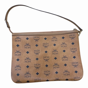 Wristlet Luxury Designer By Mcm In Brown, Size:Large