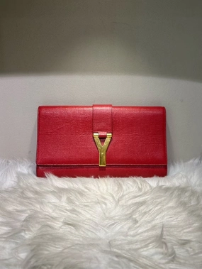 YSL Cassandre Clutch Red Leather Shoulder Bag