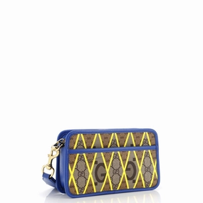 Zip Crossbody Bag Rhombus GG Coated Canvas with Leather Mini