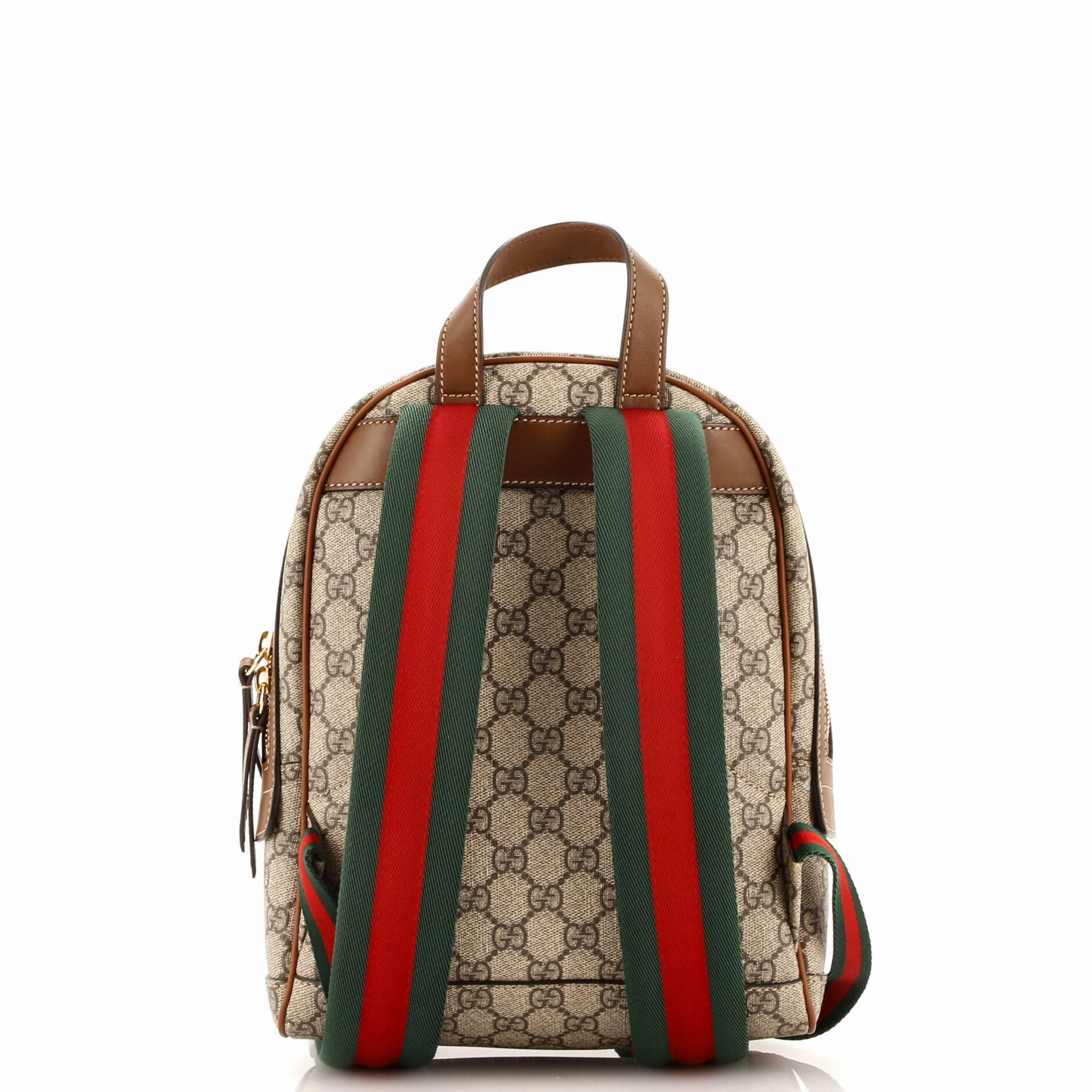Zip Pocket Backpack Embroidered GG Coated Canvas Small