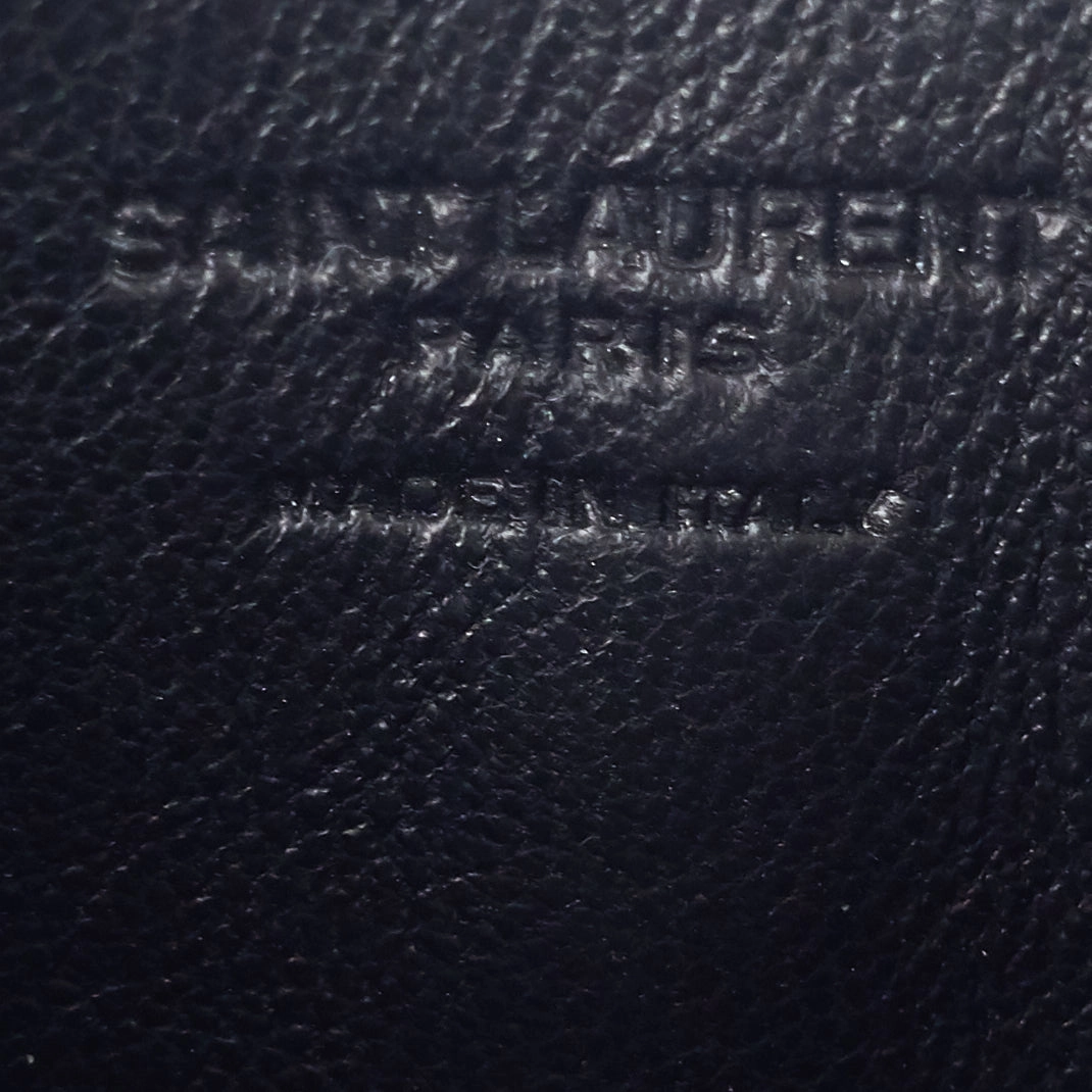 Zipped Croc Embossed Leather Card Case