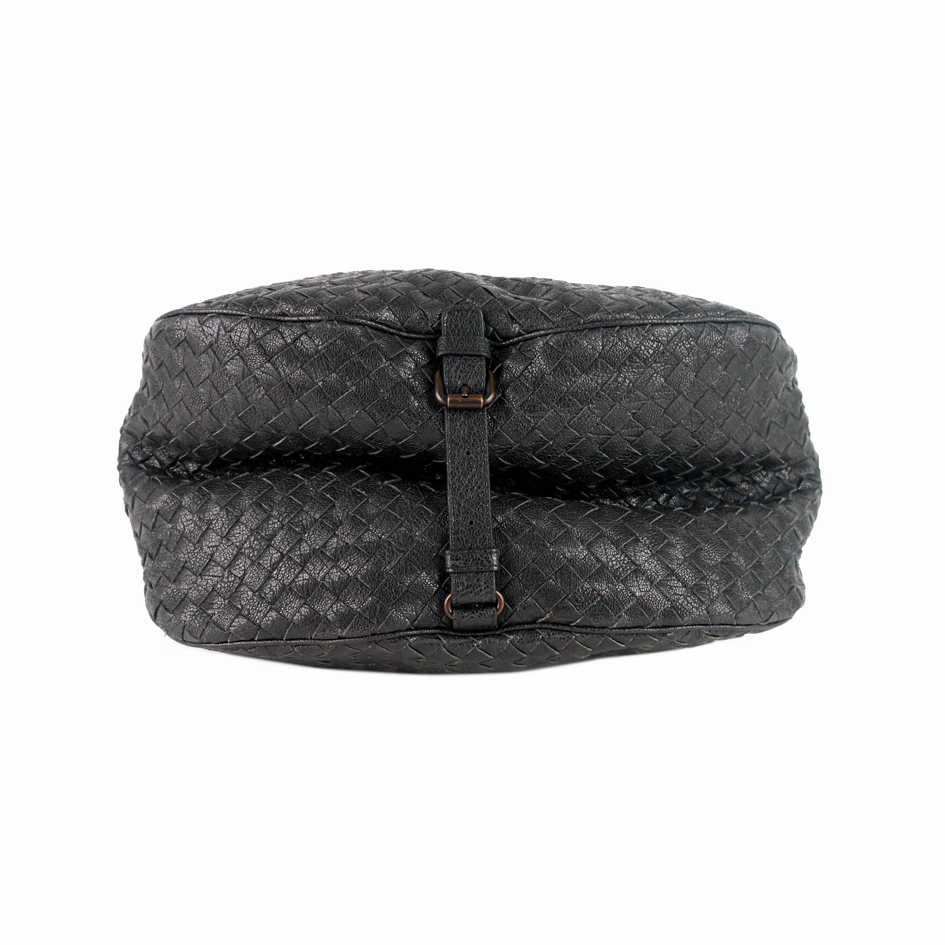 Zipped Intrecciato Nappa Leather Hobo Bag