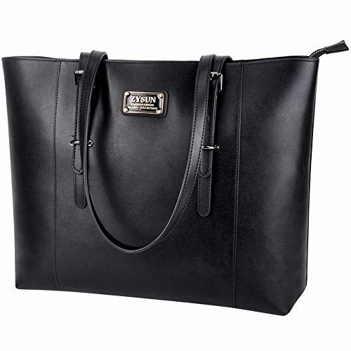 Zysun Laptop Bag,Women Pu Leather Stylish Laptop Tote Briefcase Fit Up To 15.6 In Large Work